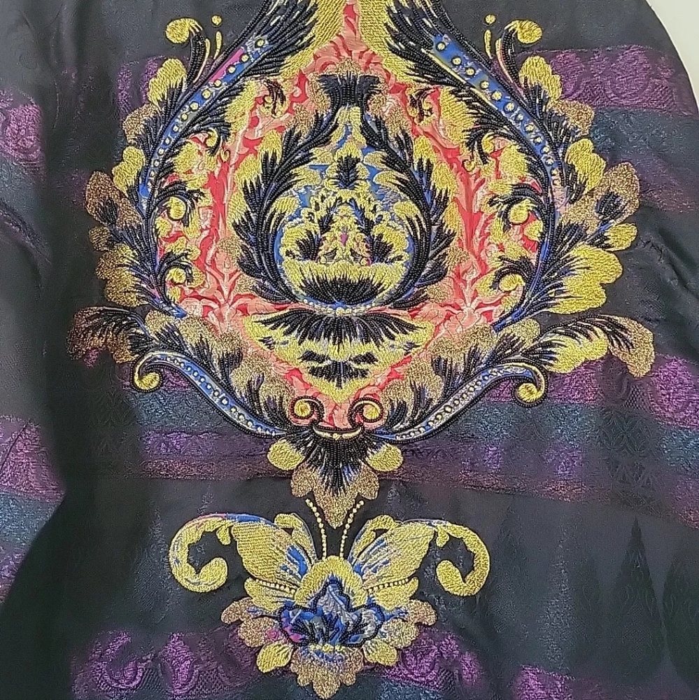 Robert Graham Men's Black Royal Karamela Limited Bomber Jacket Size 2XL - Picture 7 of 8